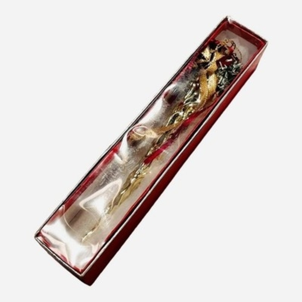 Oversized Gold Glass Cone Teardrop Christmas Ornament Collectible 8 Inch - Picture 7 of 7